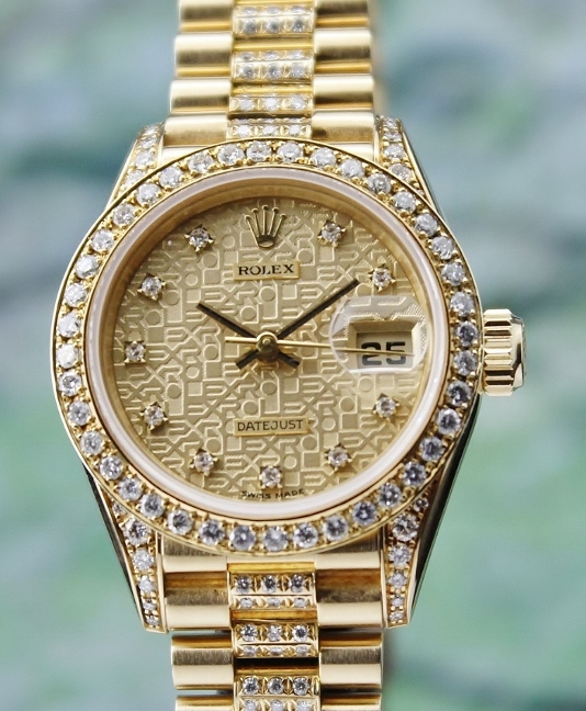 (image for) ROLEX LADY SIZE 18K YELLOW GOLD OYSTER PERPETUAL DATEJUST - 69238